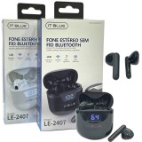 FONE DE OUVIDO BLUETOOTH DUPLO 5.0 IT BLUE LE-2407 BRANCO / PRETO