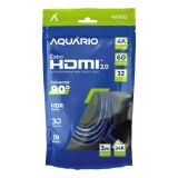 CABO HDMI 3M 2.0  4K 90 GRAUS PONTA BANHADA A OURO AQUÁRIO