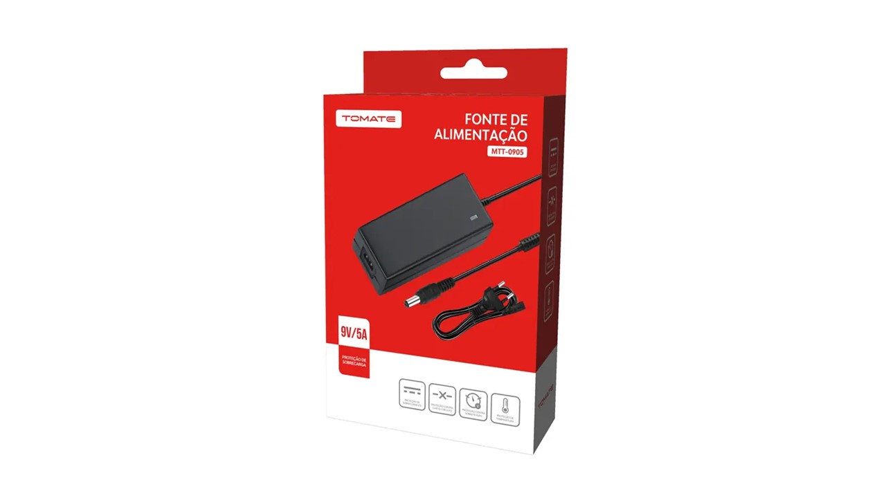 FONTE TOMATE 9V 5A MTT-0905 - Datacillcom Informática