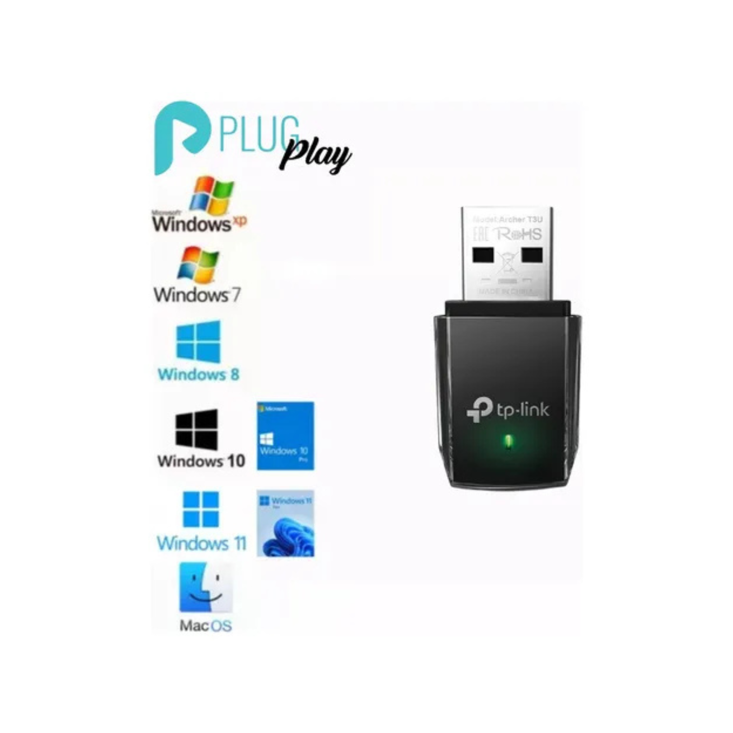 ADAPTADOR USB WIRELESS TP LINK ARCHER T3U MINI AC1300 DUAL BAND ...