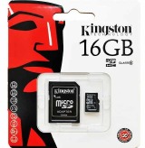 CARTAO DE MEMORIA MICRO SD 16GB KINGSTON CLASSE 10 80MB/S