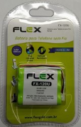 BATERIA P/ TELEFONE SEM FIO FLEX 3.6V 1000MAH FX-120U