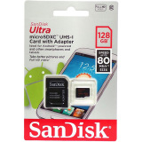 CARTAO DE MEMORIA MICRO SD 128GB SANDISK CLASSE 10 ULTRA 80MB/S