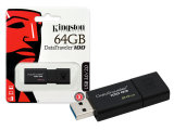 PEN DRIVE 64GB DT100G3 KINGSTON USB 3.1 PRETO
