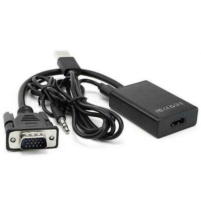 CABO CONVERSOR VGA MACHO X HDMI FEMEA COM ÁUDIO (ALIMENTAÇÃO USB ...