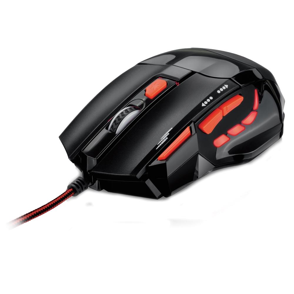 MOUSE GAMER MULTILASER XGAMER 2400 DPI 7 BOTOES PTO/VERMELHO MO236